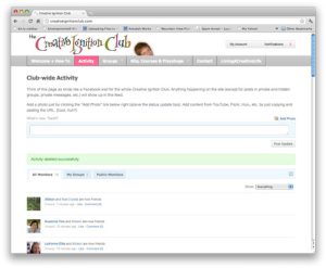 Club-wide Activity Page (like a private Facebook wall just for creatives!)