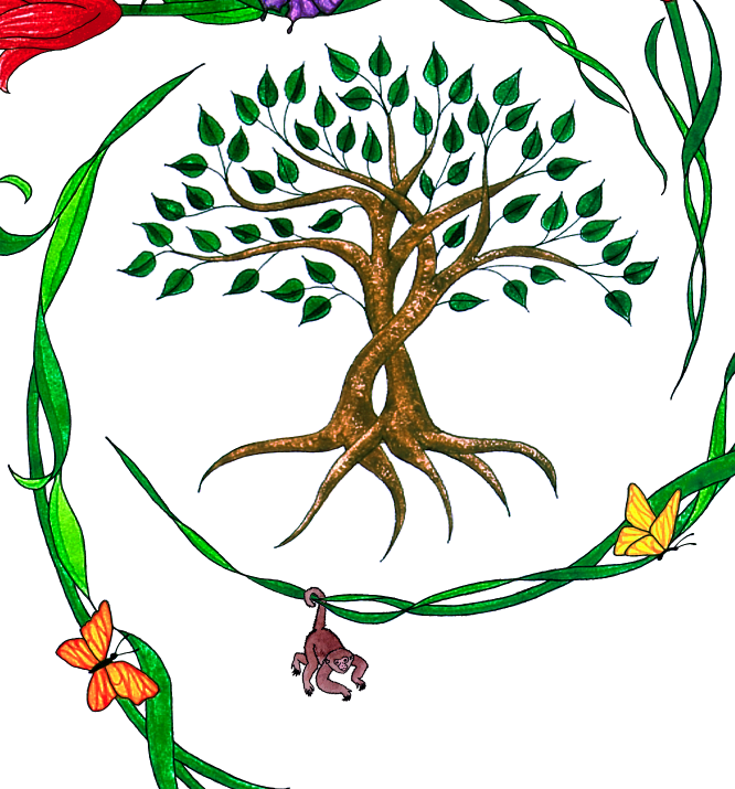 Spiral of Life Ketubah (with custom monkey illustration)