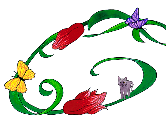 Spiral of Life Ketubah (with custom Russian Blue cat illustration)