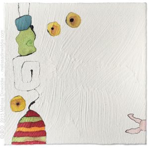 Shy Rabbit - mixed media abstract painting by Melissa Dinwiddie