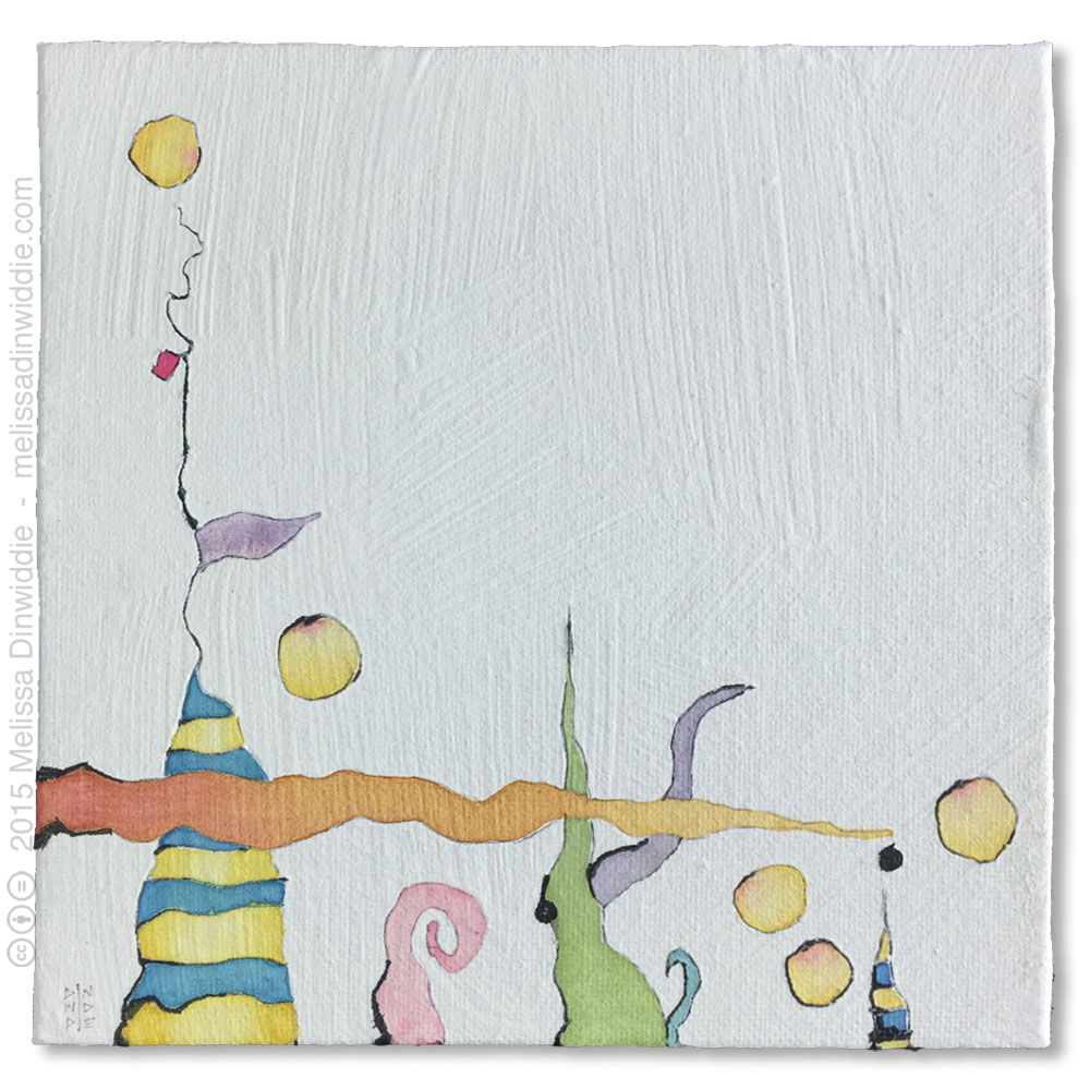 Circus - mixed media abstract painting by Melissa Dinwiddie