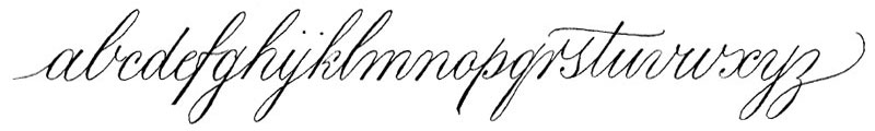 Copperplate calligraphy alphabet