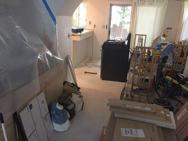 The chaos that is our dining room during our 2017 kitchen renovation