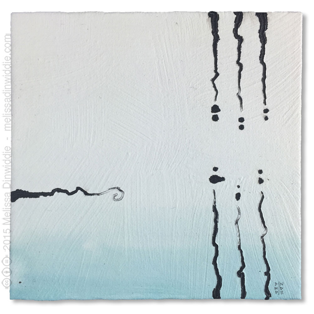 6" x 6" mixed media abstract painting by Melissa Dinwiddie