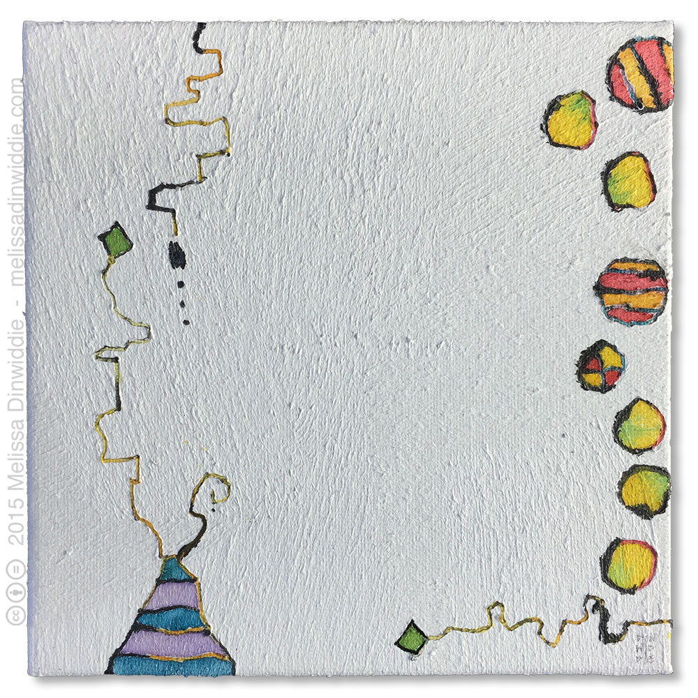Sunday Morning - 6" x 6" mixed media abstract daily painting by Melissa Dinwiddie